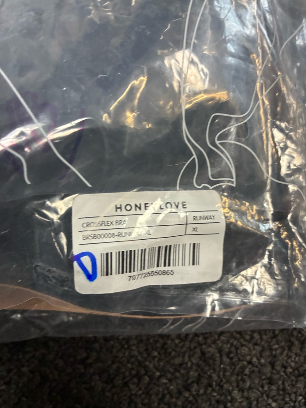 Honeylove Black Seamless Wireless Mesh-Panel Bra - Picture 5 of 5